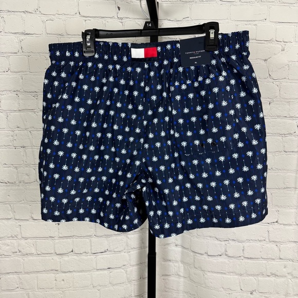 Tommy Hilfiger Regular Fit Blue Palm Tree Print Swim Trunks Size XL - Picture 5 of 6